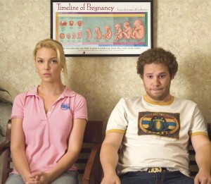 Alison Scott (Katherine Heigl) and Ben Stone (Seth Rogen) spend some quality time at the OB-GYN in “Knocked Up.”