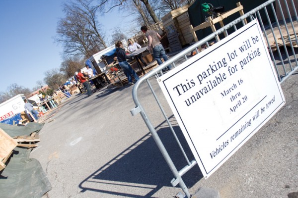Only a portion of the parking lot adjacent to Whitaker Hall will be used during the ThurtenE carnival this year due to the construction of the new engineering school building. (Evan Wiskup | Student Life)