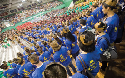 The Class of 2013, at 1,515 students, is one of the largest classes ever admitted to Washington University. The proportion of international students increased this year, an admissions official said. (Matt Mitgang | Student Life)