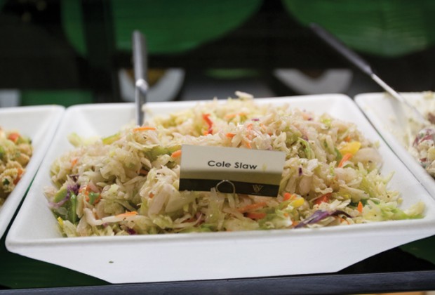 Cole slaw is one of the many vegetarian options at Bear’s Bakery and Grill in South 40 House. Among the other vegetarian options on campus are falafel, black bean burgers, pastas and tofu. (Kim Jones | Student Life)