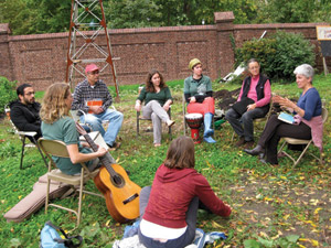 Members of the Burning Kumquot with author Mollie Katzen (Courtsey of the Burning Kumquat)