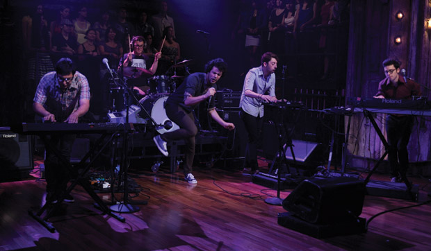 Passion Pit performs on "Late Night with Jimmy Fallon" in July. The group will be opening at W.I.L.D. Friday afternoon. (Dana Edelson | NBC Photo)