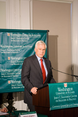 The John. C. Danforth Center on Religion and Politics opens in January. For the center to be successful, Danforth, former Republican senator from Missouri, emphasized that all opinions on the role of religion in politics must be analyzed and discussed in an academic manner. (Student Life | Joshua Goldman)
