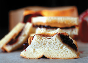 A classic peanut butter and jelly sandwich. Students are concerned about the addition of peanut butter and jelly sandwiches to the menu on the South 40 due to possiblity of contamination for students with peanut allergies. (James F. Quinn | Chicago Tribune)