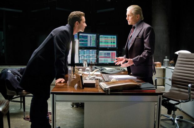 Young Wall Street trader Jake Moore (Shia LaBeouf) has a fateful confrontation with the legendary Gordon Gekko (Michael Douglas).