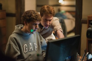 Jesse Eisenberg, left, and Joseph Mazzello  in Columbia Pictures’ “The Social Network.” 
