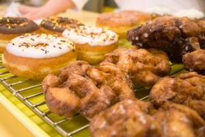 The apple fritters from John’s Donuts (pictured in the foreground) are highly recommended.