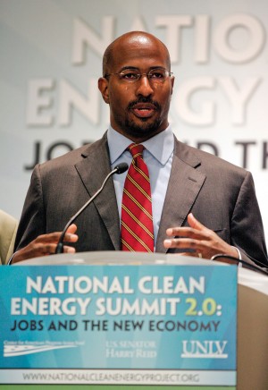 Van Jones speaks at the National Clean Energy Summit in 2009.  Green Action’s appeal for a roundtable discussion with Van Jones, the former Special Advisor for Green Jobs in the Obama administration, was denied, however the appeal for his speech was approved over the summer.