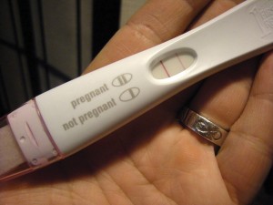A pregnancy test demonstrates that a girl is pregnant. Despite the relevance of Bristol Palin’s proposed lecture, Washington University had not confirmed a pregnancy on campus until this week.