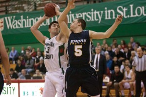 Chris Klimek comes down with a rebound last weekend in a win over Emory. The Bears traveled to Emory on Sunday to take on the Eagles, and once again came away with a 92-83 victory. Klimek had 11 points for the Bears. 