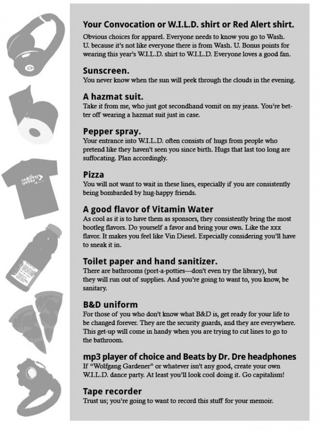 Fall W.I.L.D. 2012: What to bring