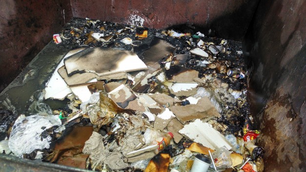 Dumpster catches fire outside Sam Fox School