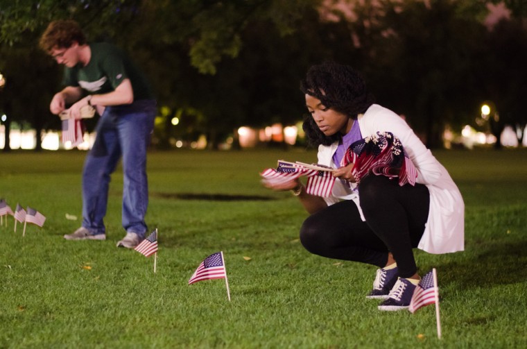 Flags planted on campus in honor of 9/11 victims