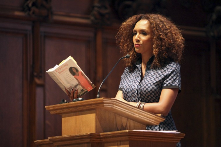 Author and activist Janet Mock speaks in Graham Chapel about her book “Redefining Realness: My Path to Womanhood, Identity, Love & So Much More.” Mock delivered the keynote address for Pride Alliance’s Trans* Awareness Week, bringing attention to issues of gender oppression and race.