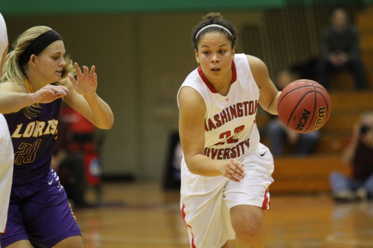 Junior point guard Jordan Thompson dribbles past a Loras University defender on Dec. 6, 2014. Thompson scored 15 points and dished out 10 assists in a win over Brandeis University on Sunday.