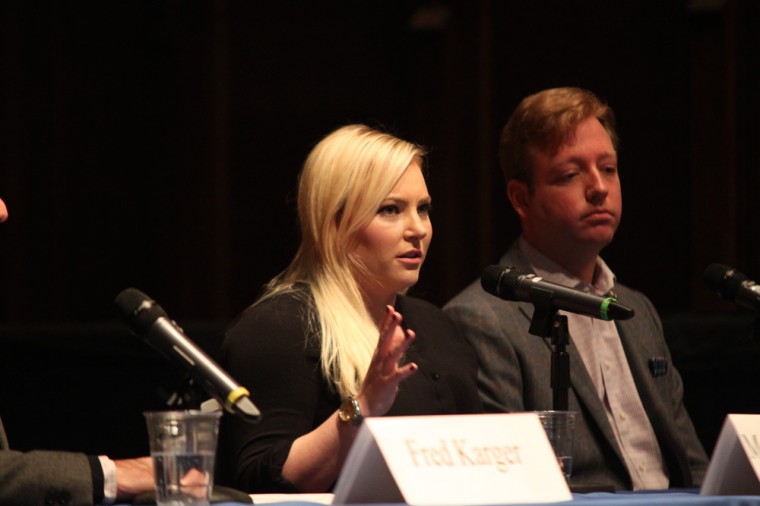 Meghan McCain, daugher of Senator John McCain and author of “Dirty Sexy Politics,” speaks about marriage equality in Graham Chapel on Tuesday. College Republicans sponsored the event as a panel including three Republicans who support same-sex marriage.