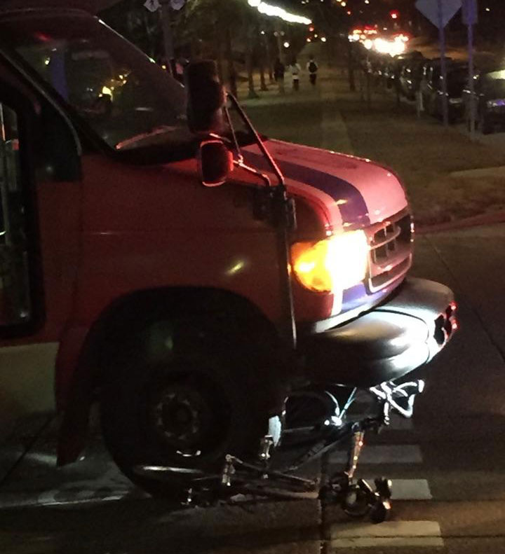 Faculty member on bike hit by ride-on bus in Forsyth crosswalk