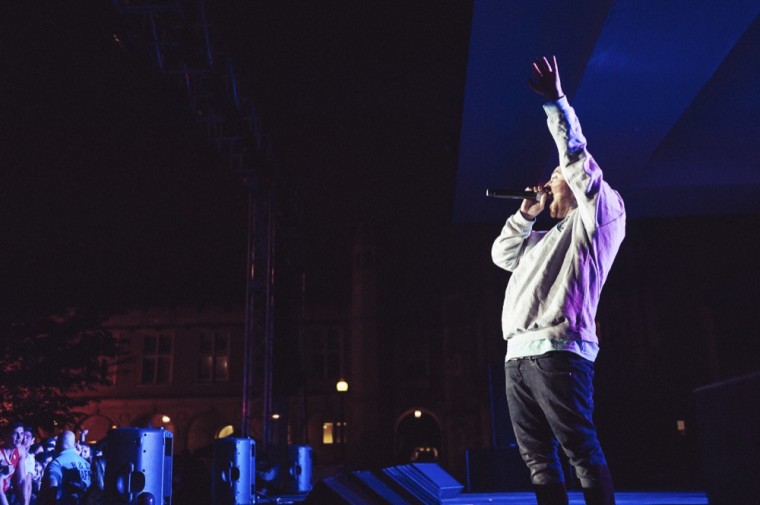 Rapper Mac Miller performs in Brookings Quad for this year’s spring WILD. The biannual concert resulted in fewer safety incidents than at previous WILDs.