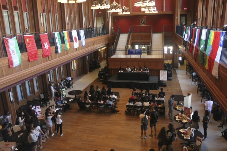 A panel of Wash. U. students answers questions on cultural appropriation at the Cultural Expo. The expo took place on Friday, Sept. 27 and featured free food from various student groups as well as panels and performances.
