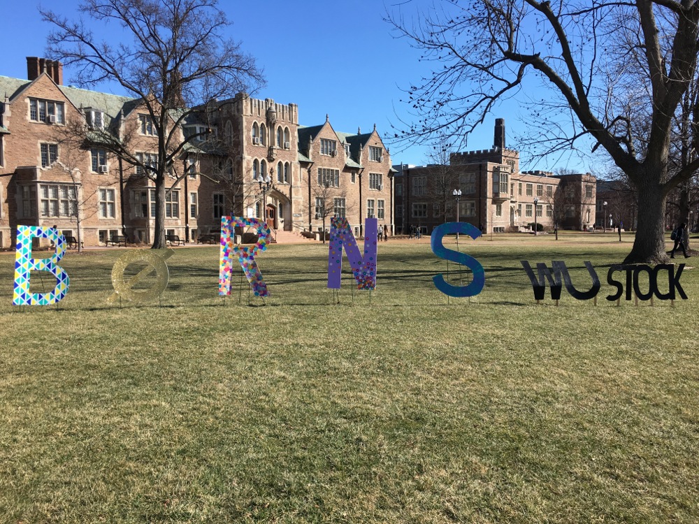 Letters on the grass west of Olin Library spell out this year’s WUstock artist, BORNS. The Congress of the South 40 announced the headliner on Monday morning.