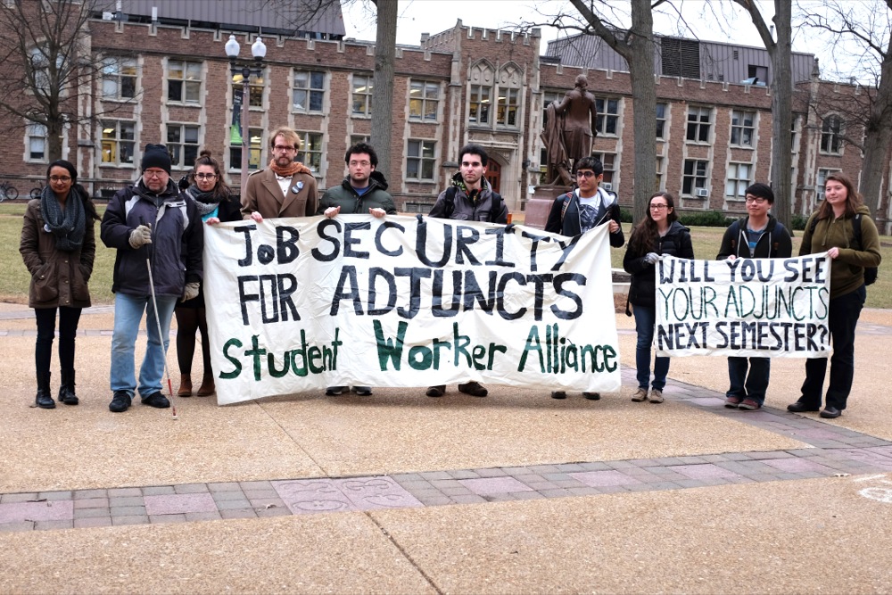 Student Worker Alliance meets with Chancellor, Provost to discuss adjunct pay, job security