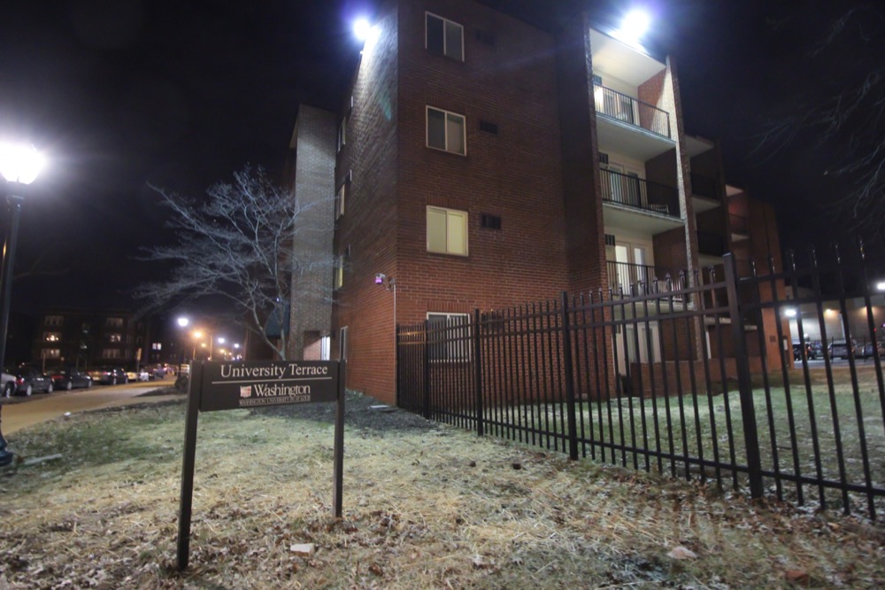 The University Terrace housing complex at 6490 Enright Avenue. The building has experienced several plumbing issues, including flooding, this year, which has contributed to Residential Life’s decision to discontinue its use as ResLife housing for next year.
