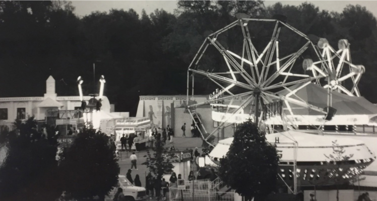 A host of rides, facades built by Greek Life organizations and a ferris wheel are among the classic attractions of ThurtenE Carnival in 1991. It was in 1991 that women were first allowed to be a part of ThurtenE honorary, the group that organizes the carnival, following the efforts of two alumnae.