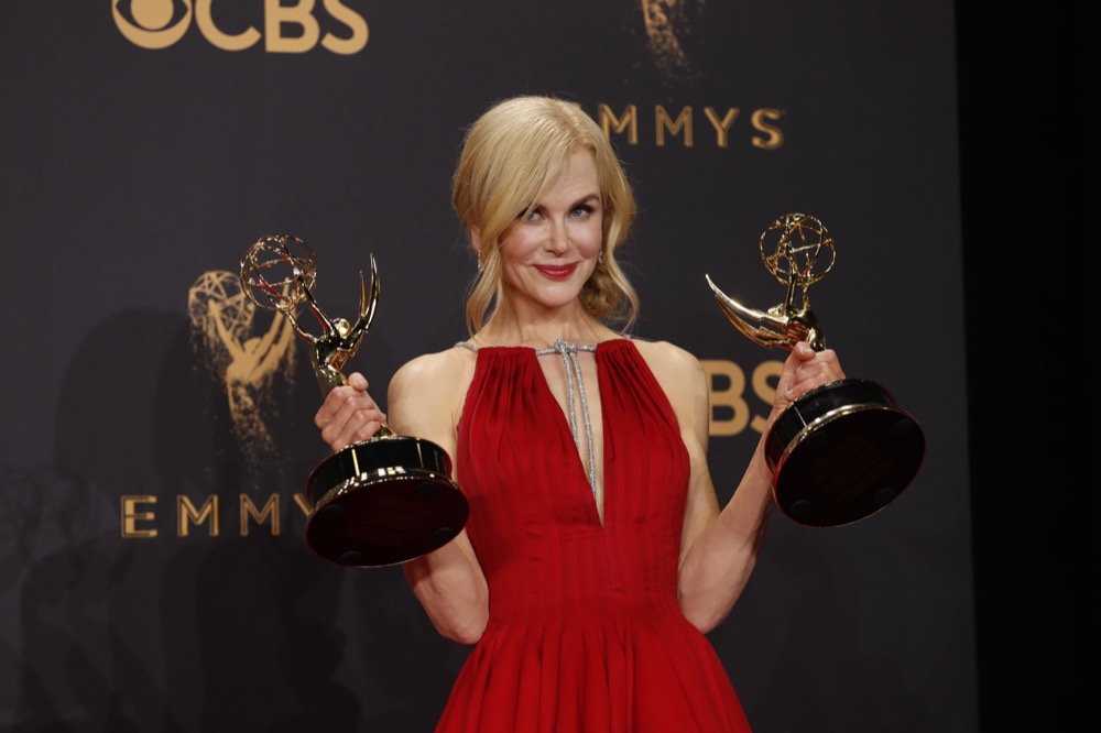 Nicole Kidman poses in the Trophy Room at the 69th Primetime Emmy Awards in Los Angeles on Sunday, Sept. 17, 2017. 