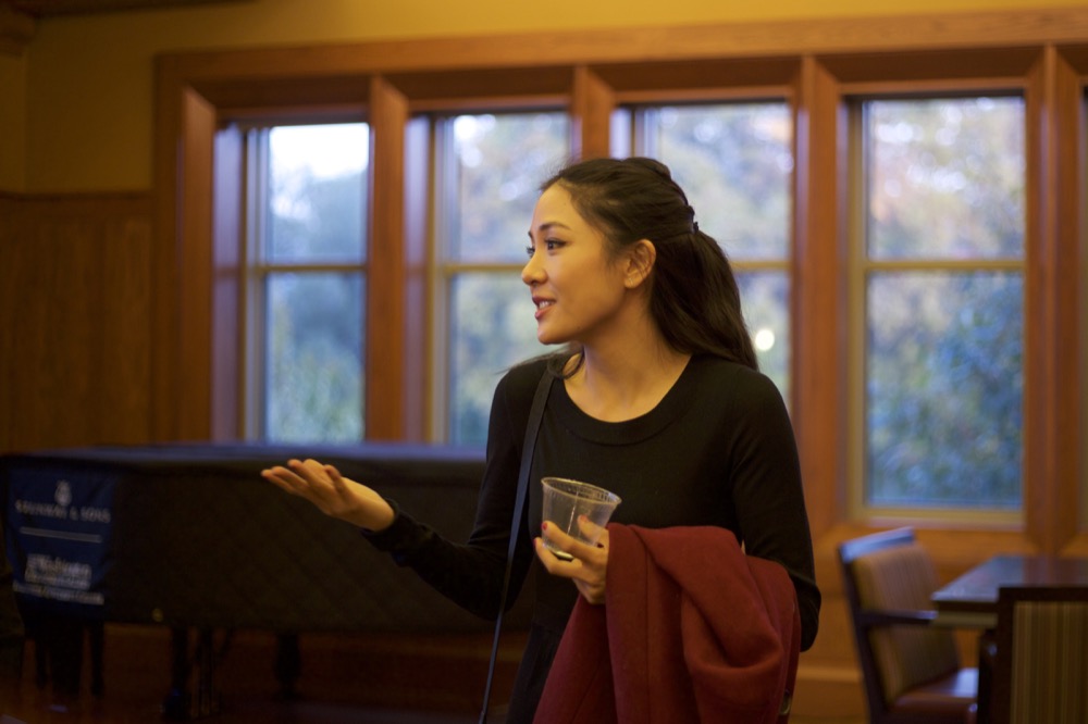 Constance Wu takes students questions on Oct. 29 after delivering a speech in Graham Chapel for Trending Topics. The actress is known for her role on the ABC series “Fresh Off the Boat.”