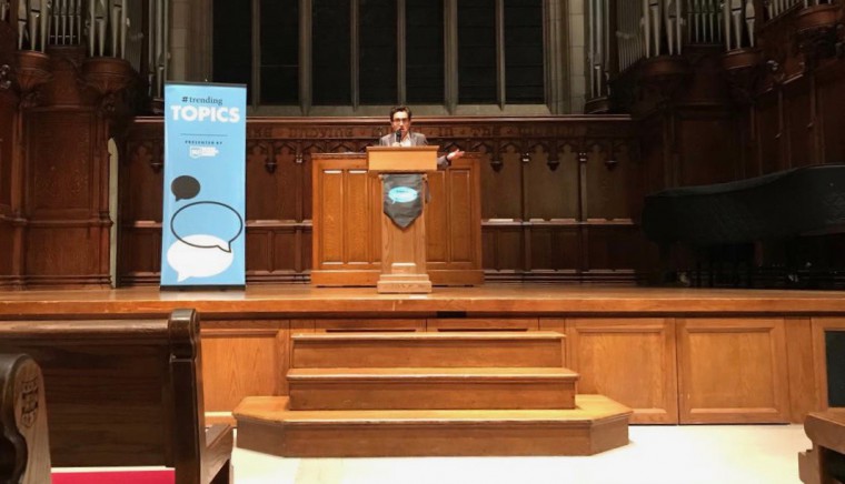 Writer Masha Gessen speaks at Graham Chapel Friday. Gessen discussed her book,”The Future is History: How Totalitarianism Reclaimed Russia.”