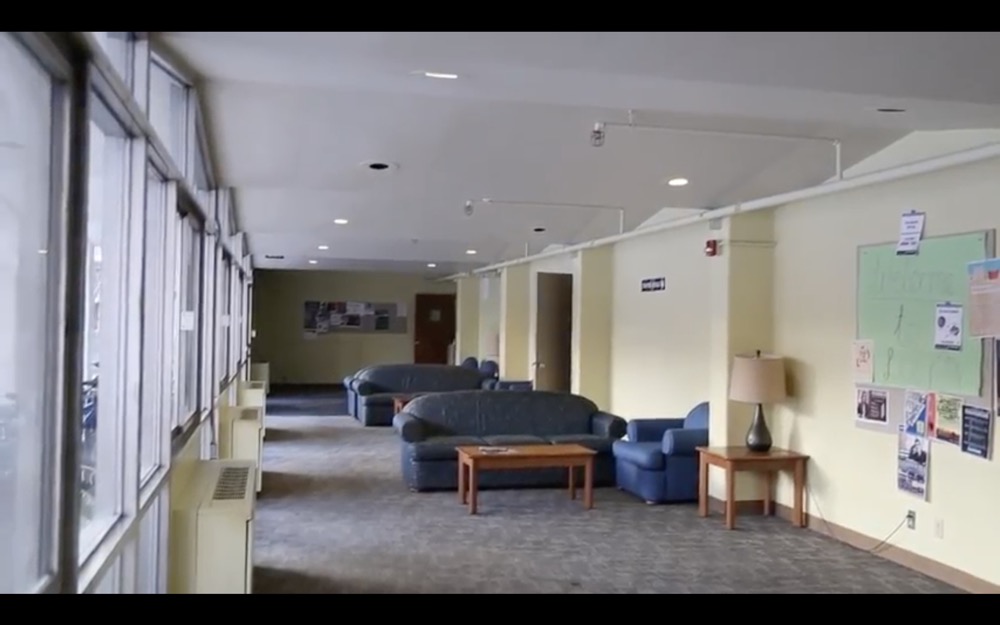 A common room inside Lee. The dormitory was going to be renovated for summer 2018, but plans have been canceled due to accessibility issues.
