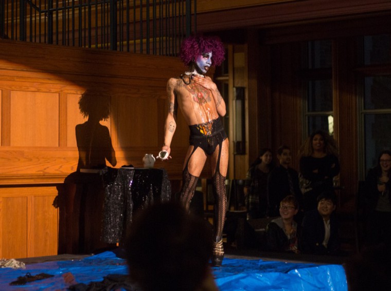 Non-binary drag star Maxi Glamour performs in the drag show hosted by Wash U Pride Alliance in the DUC Thursday.
