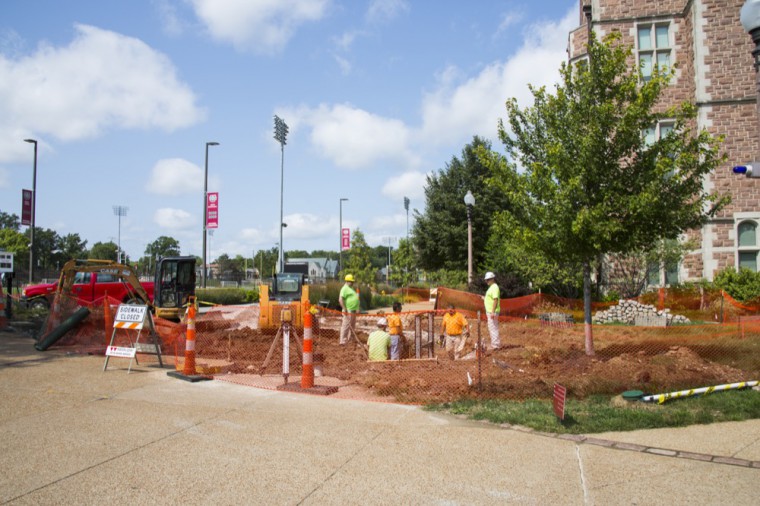 Ongoing construction next to Seigle Hall has closed part of the walkway to Sumers Recreation Center. Meanwhile, other construction projects near the East End of campus and the Overpass are progressing, with East End construction winding down summer 2019 and the Overpass reopening in October.