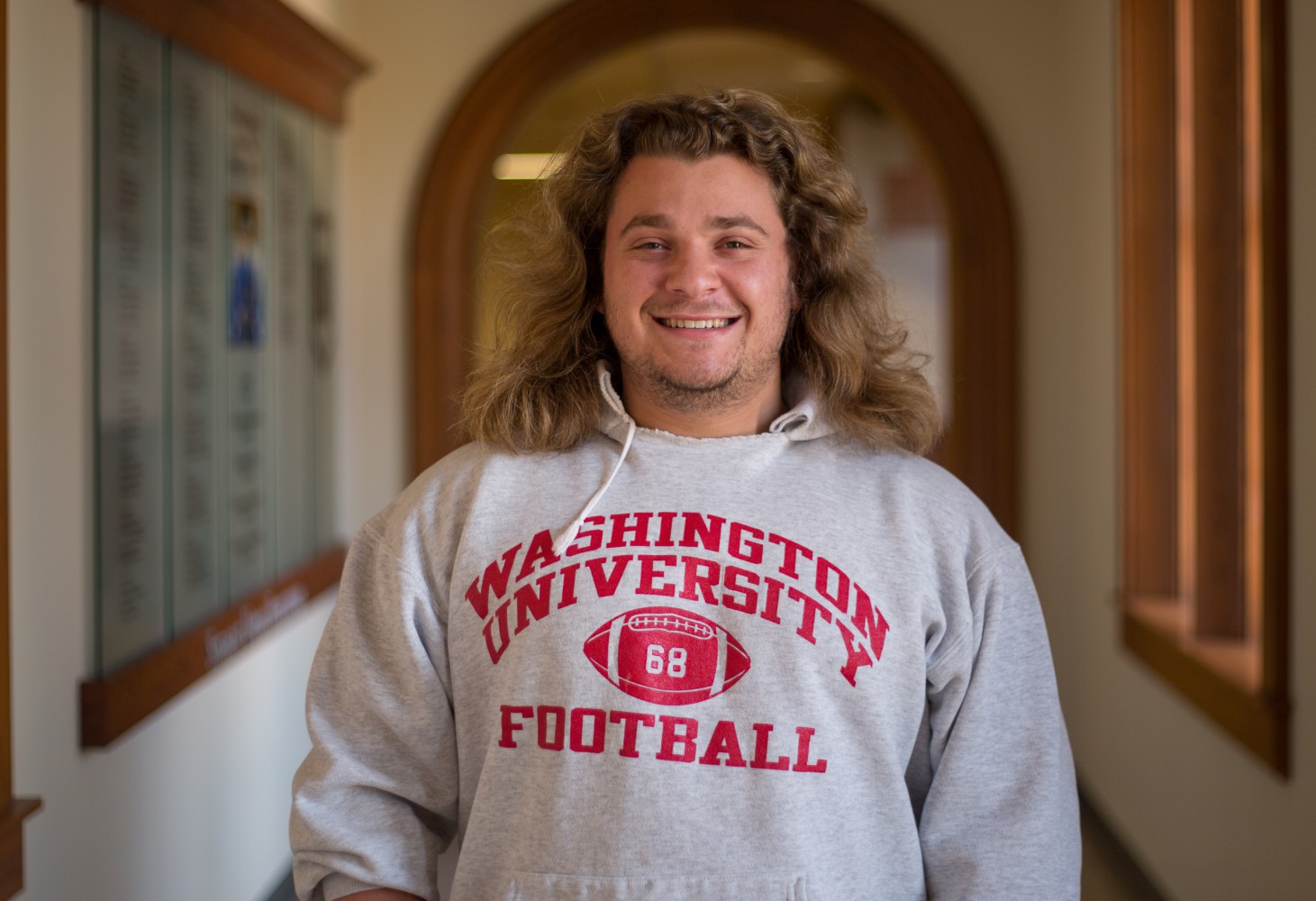 Senior Ryan Albaum is an offensive lineman on the Washington University football team. Despite growing up in Canada, Albaum chose to play the American pastime.