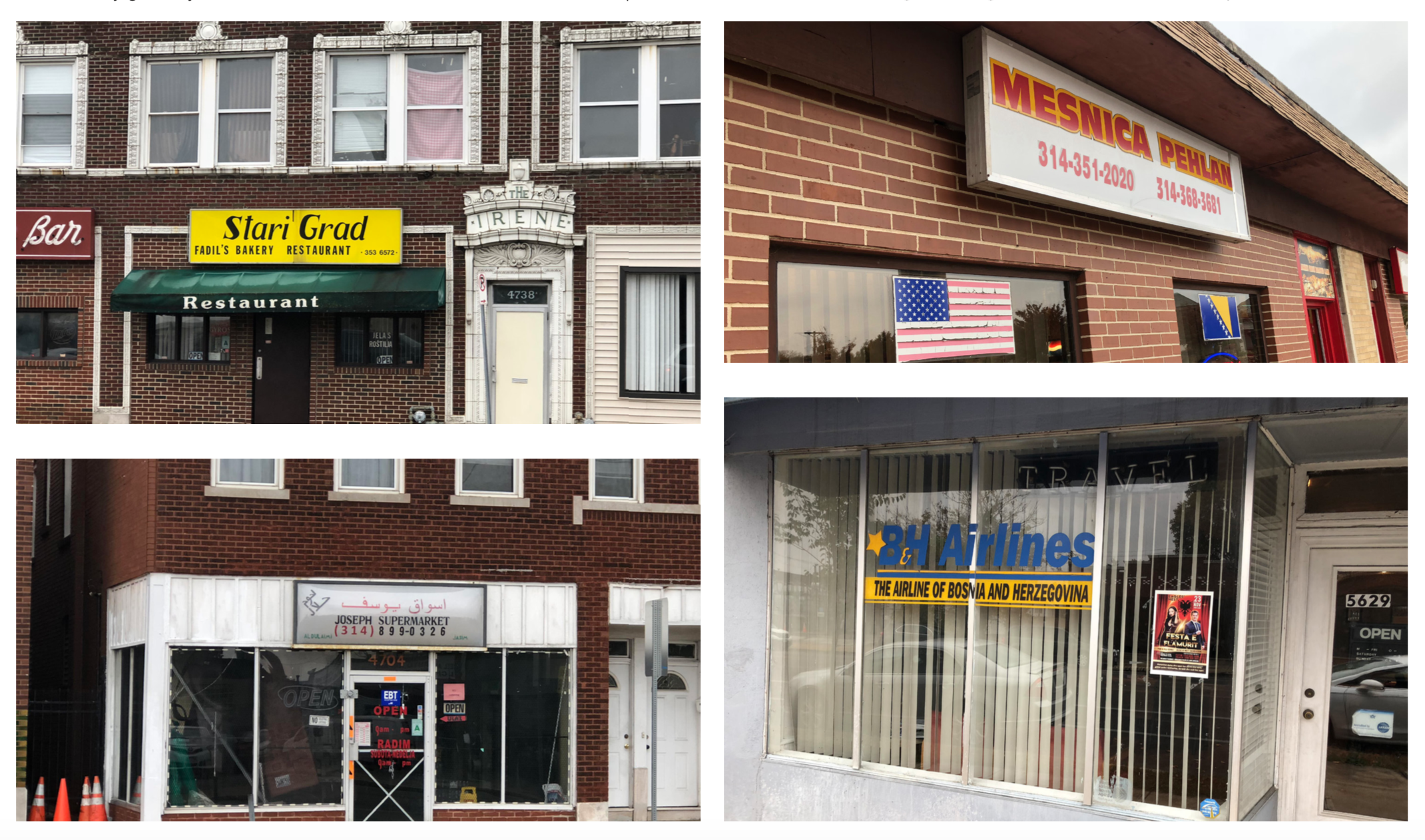 Storefronts in St. Louis's Little Bosnia