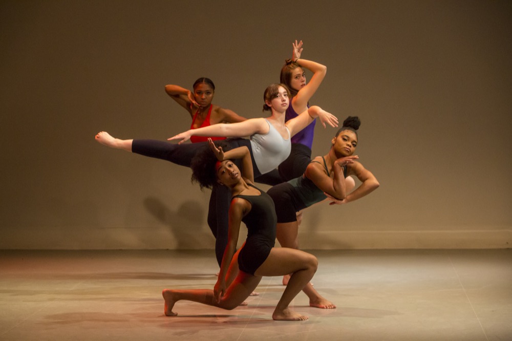 Washington University students showcase the penultimate piece, “Hyperbole,” in the Washington University Dance Theatre. “Hyperbole” was choreographed by dance professor Cecil Slaughter.