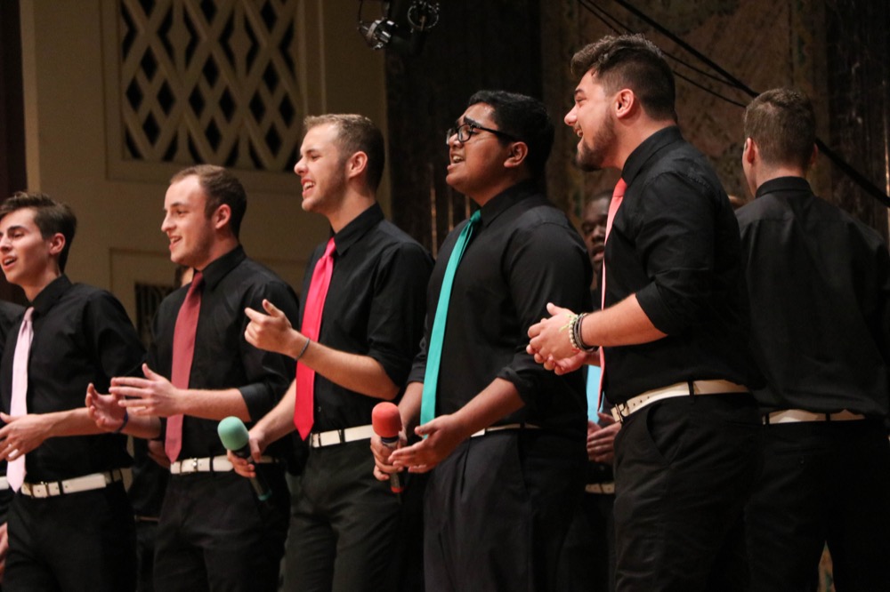 Members of the Stereotypes perform at their annual concert, Mr. Stereotype, in 2017. The Stereotypes won second place in the ICCA Midwest Quarterfinals competition this weekend.