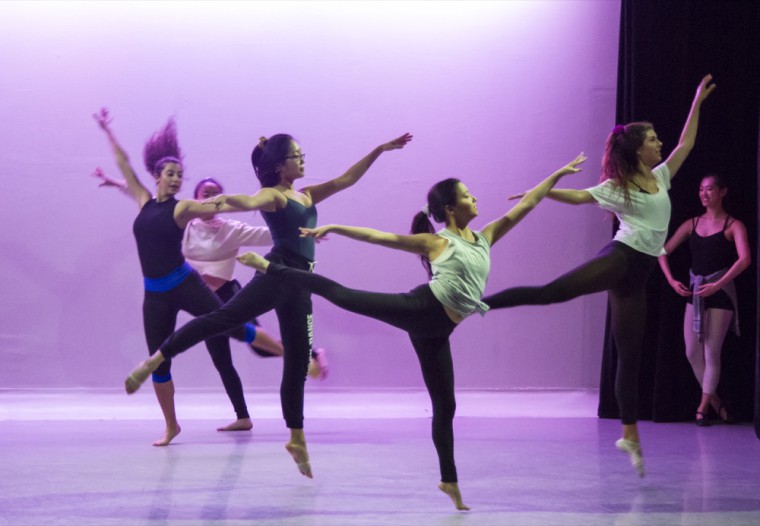 Washington University students perform in the Student Dance Showcase in the Mertz Studio April 20. The Student Dance Showcase features original pieces by student dancers and choreographers.