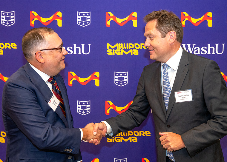 WashU and pharmaceutical company MilliporeSigma agree to collaborate on biomedical research